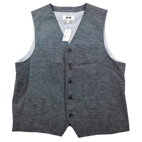 Joseph Abboud Other - Joseph Abboud Linen Vest Mens XXL Charcoal Grey Cotton Blend Waistcoat NEW